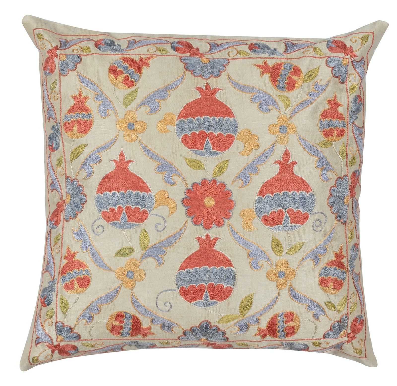 20"X20" Set Of 2 100% Silk Accent Pillow Covers. Embroidered Cushion Covers photo Textiles