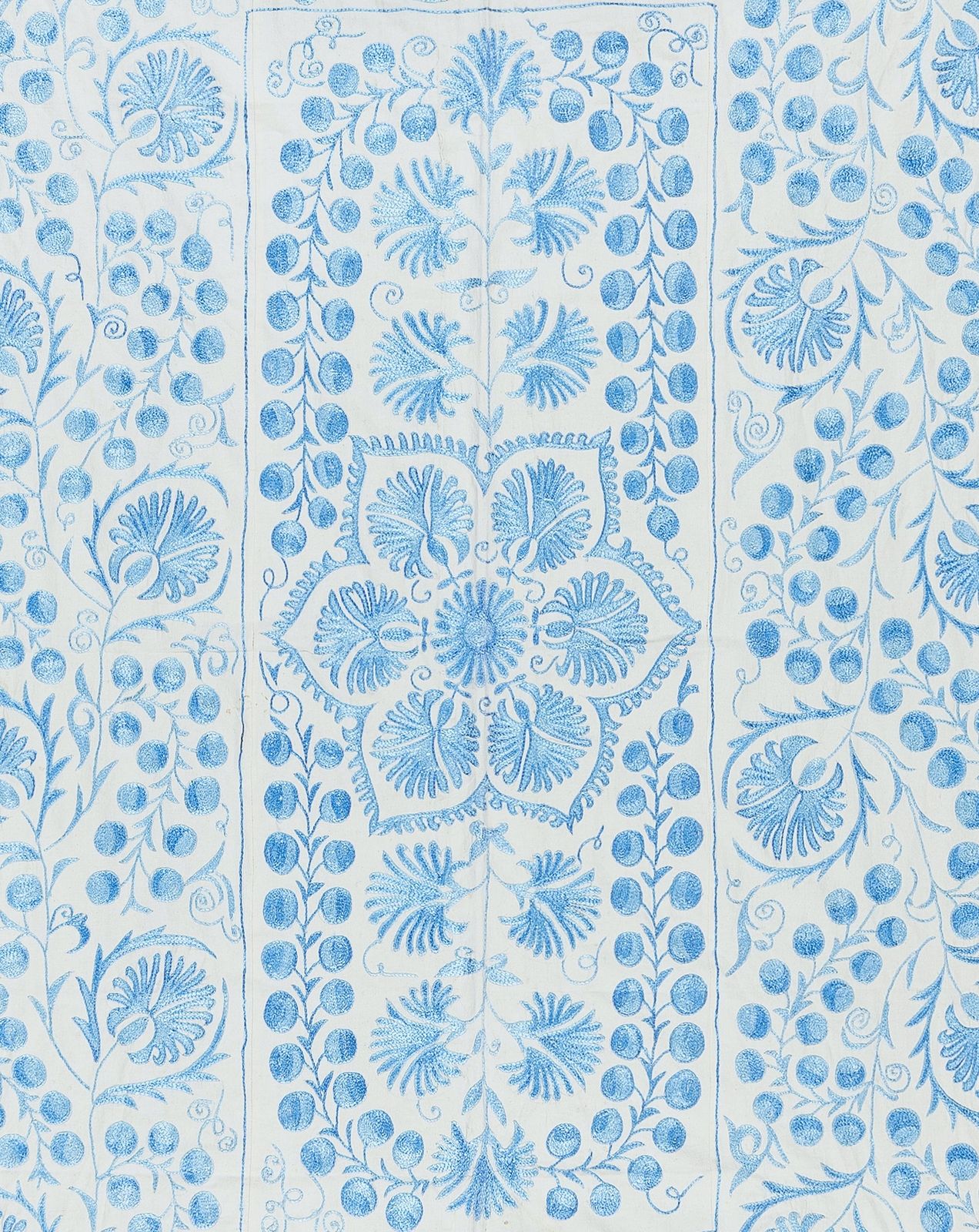 5x7 Ft Classic Uzbek Suzani Embroidery, New Silk, Cotton Wall Hanging, Bed Cover photo Art