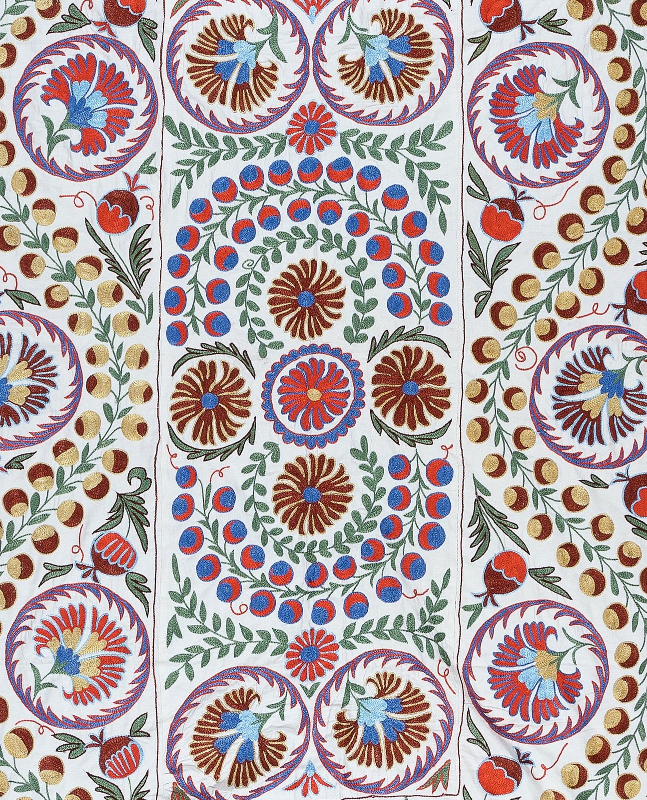 Couvre-lit suzani brodé à la main en soie, 140 x 213 cm, tenture murale, Ouzbékistan photo Art