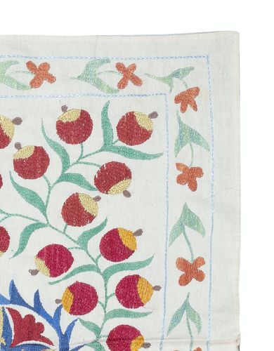 24x30 In Modern Embroidered Wall Hanging. Pomegranate Tree Design Tablecloth photo for sale