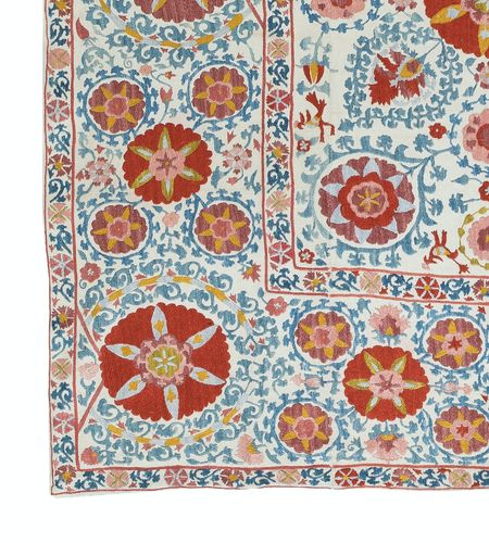 4.4x4.8 Ft Embroidered Silk Wall Hanging. Traditional Table Cover. New Bedspread photo Art