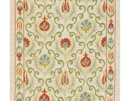 Tenture murale en soie, 20 x 68 in. Chemin de table brodé. Nappe traditionnelle photo Textiles
