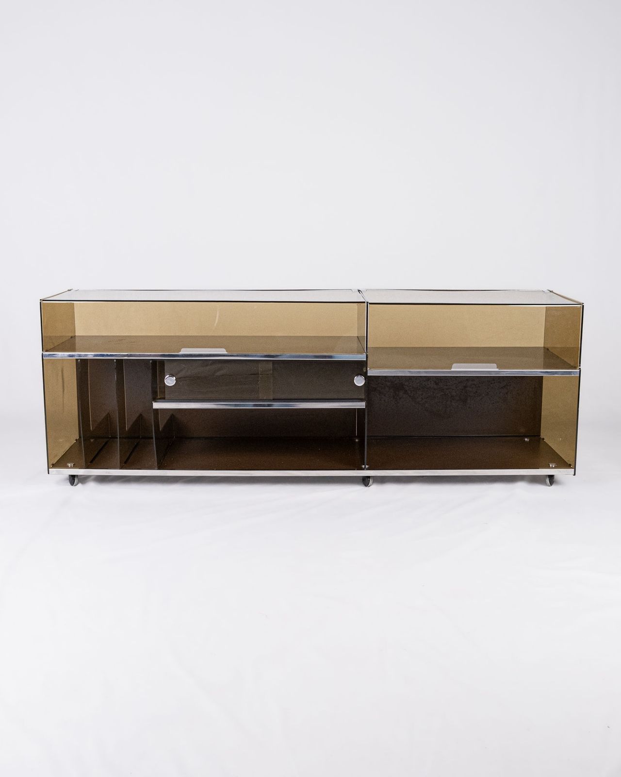 Hi Fi Sideboard In Smoked Plexiglas, Made In France, 1970s photo Furniture