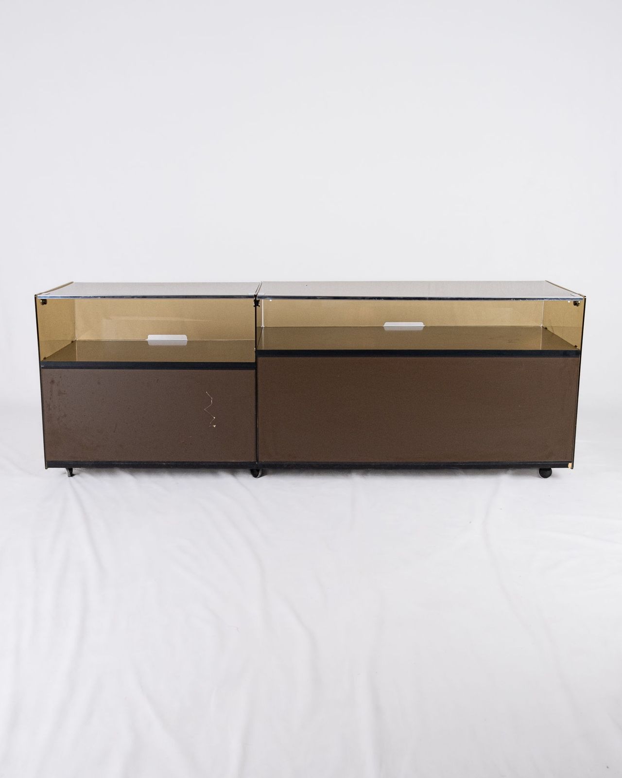 Hi Fi Sideboard In Smoked Plexiglas, Made In France, 1970s photo vintage