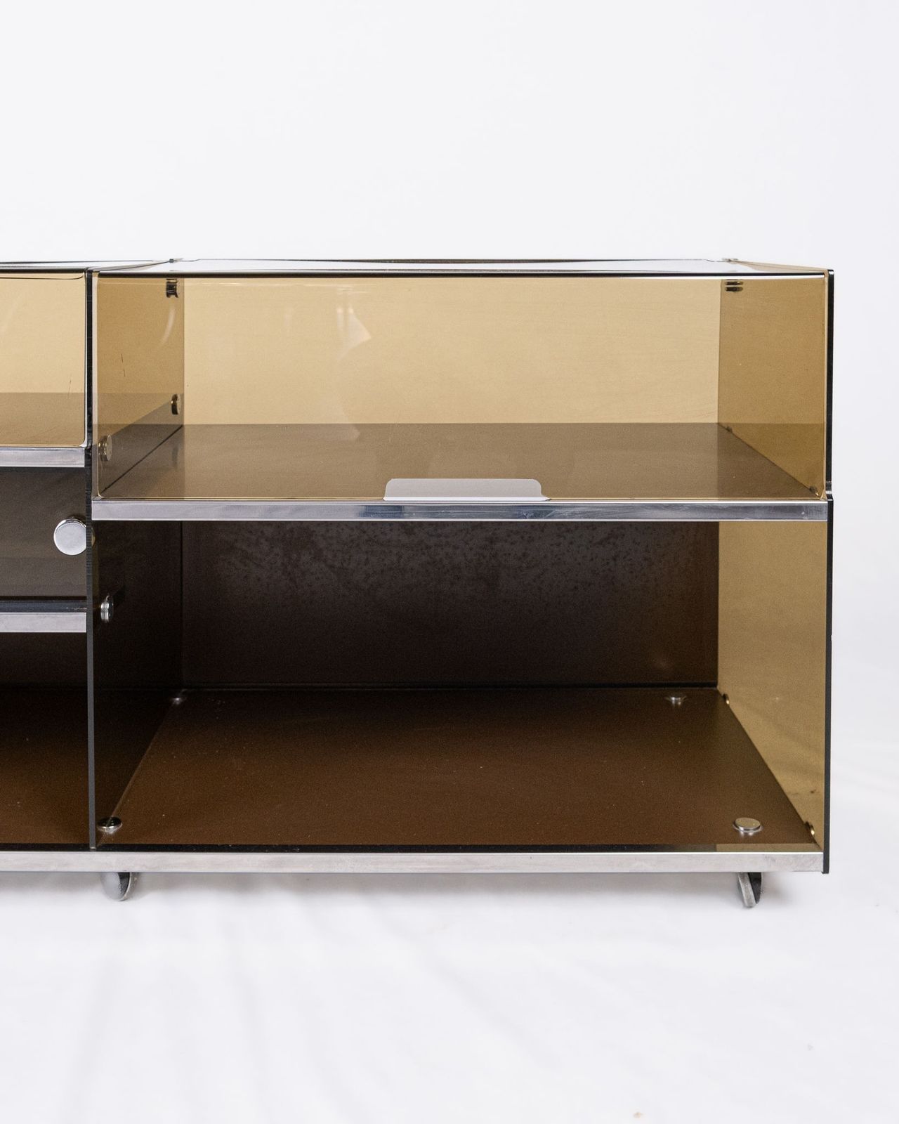 Furniture Hi Fi Sideboard In Smoked Plexiglas, Made In France, 1970s photo
