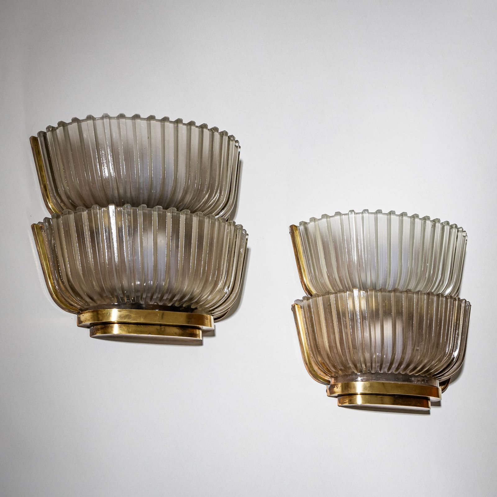 Pair Of Art Deco Glass Wall Lights, Attributed To Archimede Seguso, Italy, 1940s photo furniture