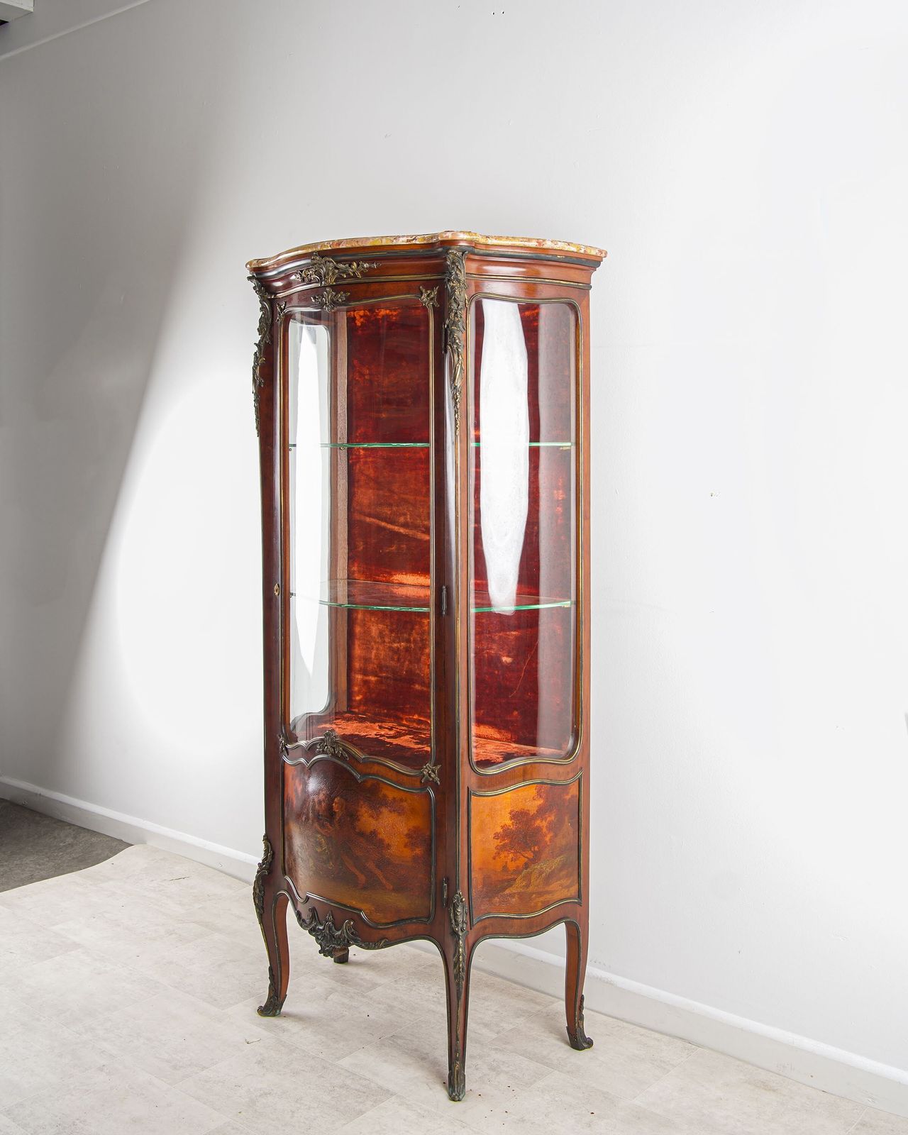 19th Century Vernis Martin Vitrine Cabinet With Marble Top & Ormolu   In The Manner Of François Linke photo 6450.0