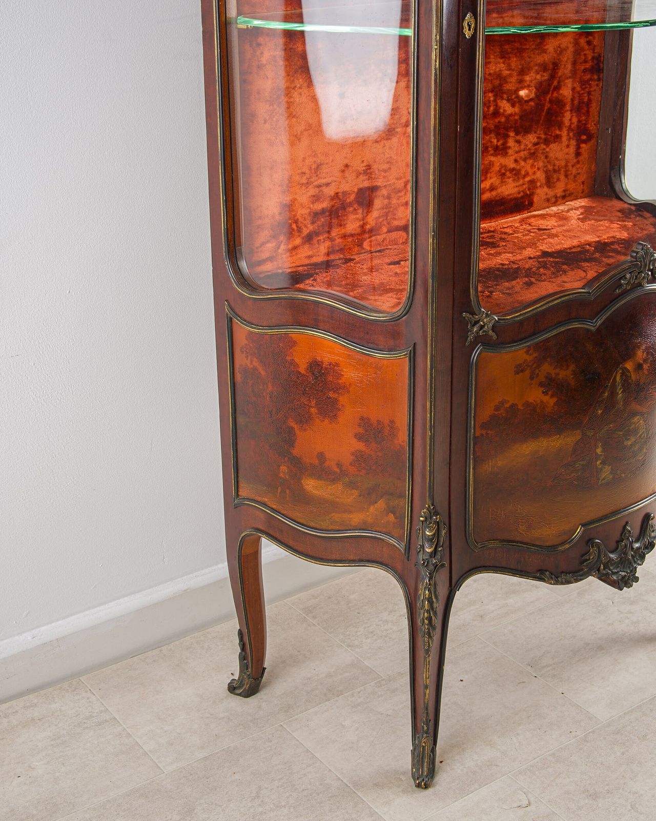 19th Century Vernis Martin Vitrine Cabinet With Marble Top & Ormolu   In The Manner Of François Linke photo buy