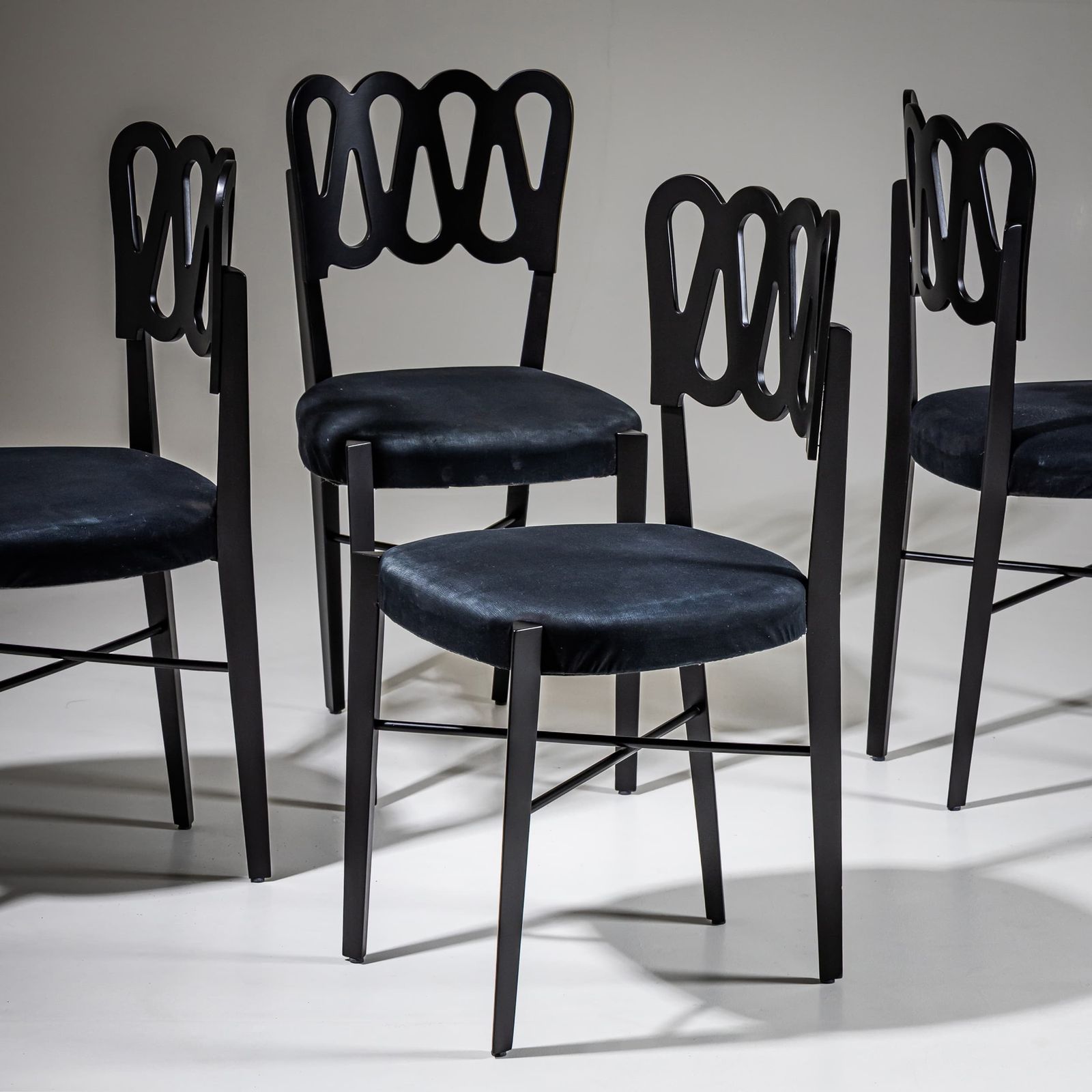 Set Of Four Dining Chairs, Model G6g By Gio Ponti For Montina, Italy, 1969