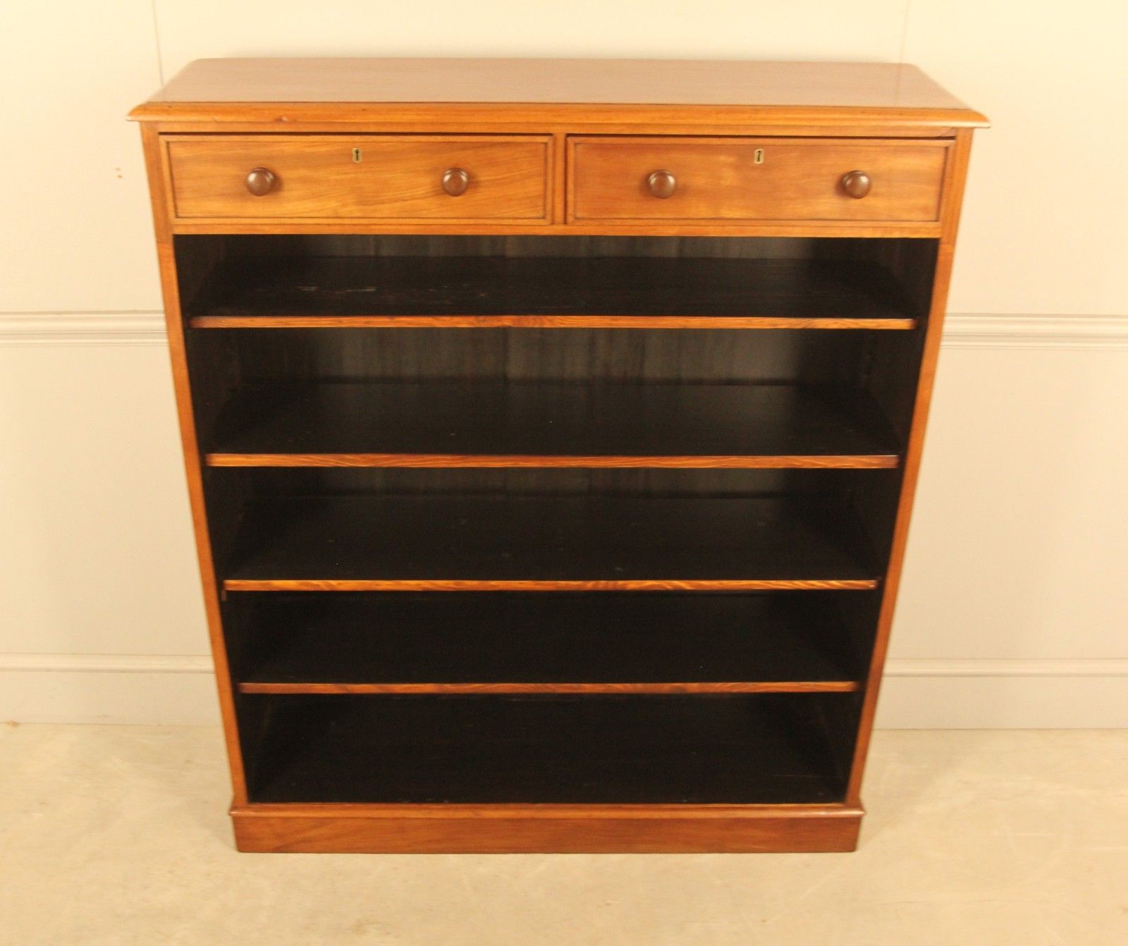 A Handsome 19th‑Century Mahogany Tall Open Bookcase photo vintage