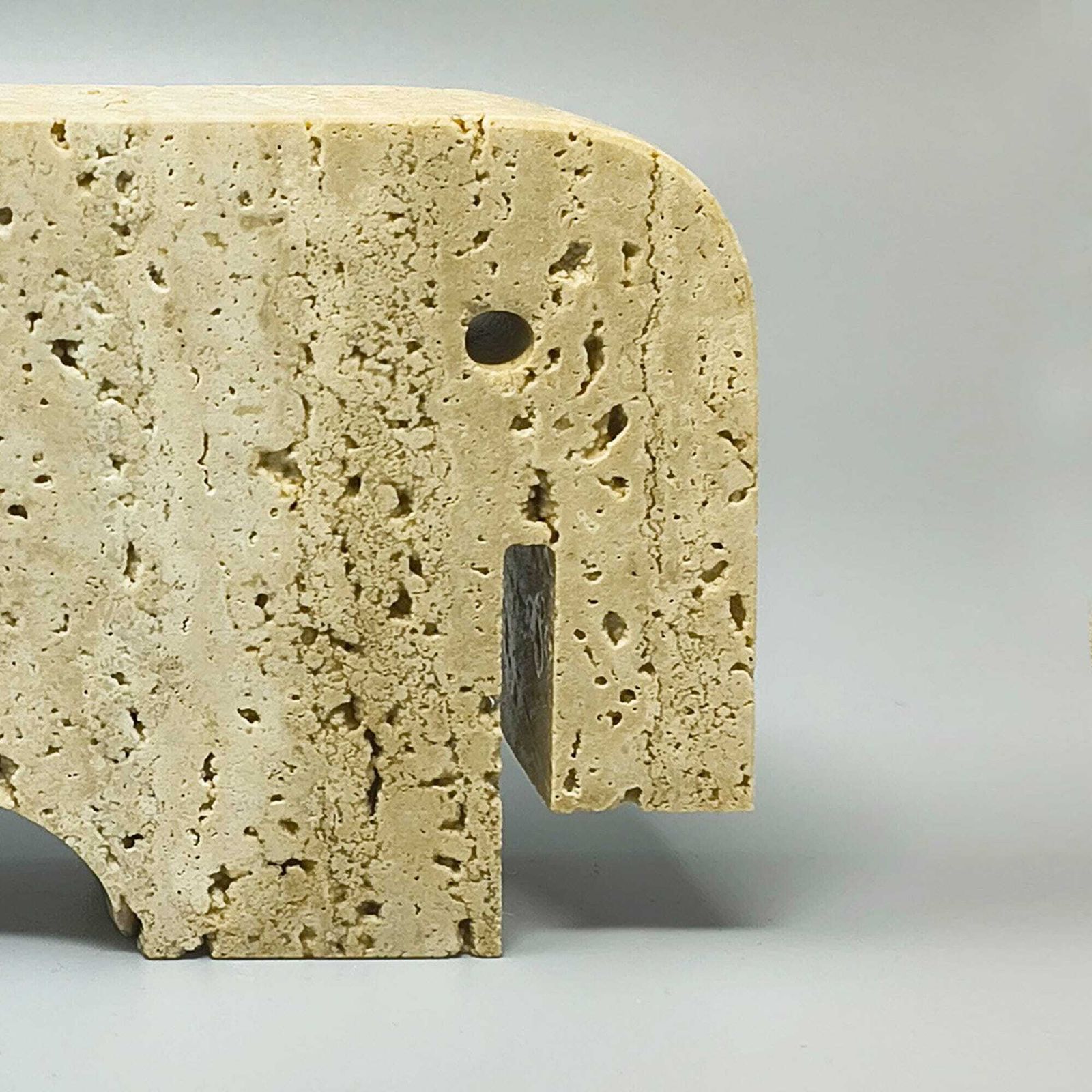 1970s Original Travertine Elephant Sculpture By Enzo Mari For F.Lli Mannelli photo vintage