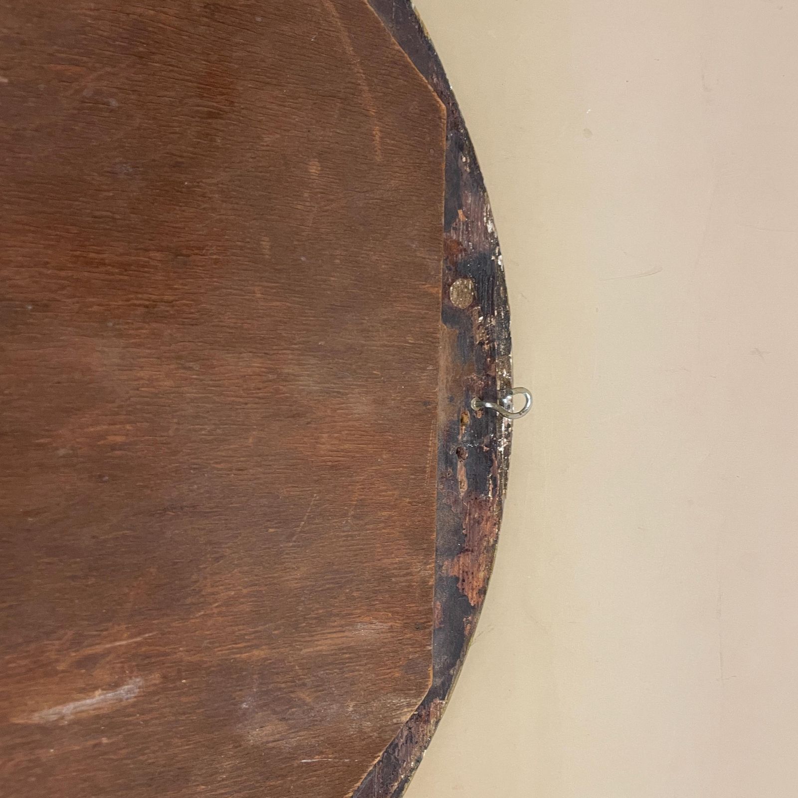 139.0 Oval Gold Wood Mirror Ornate Gold Gilt Painted Portrait Wall Mirror Regency Hallway Entry Wooden Frame Antique Style photo