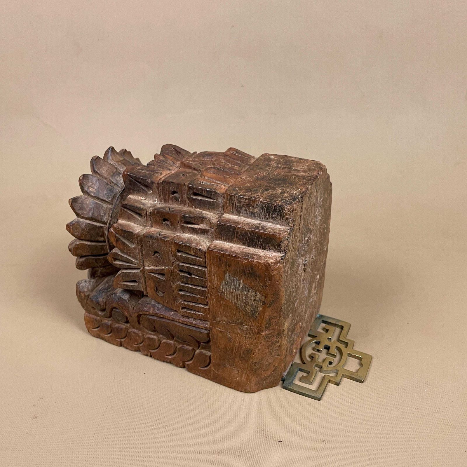 photo furniture Carved Wood Temple Block Oriental Sculpture Wall Bracket Architectural Asian Chinese Style Handmade Decorative