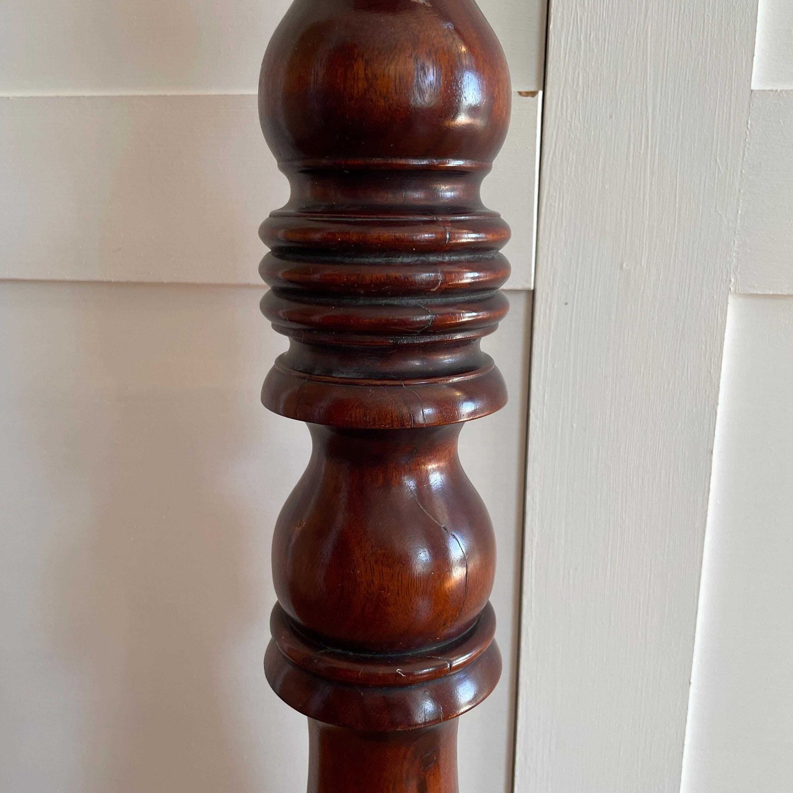 Tall Wooden Plant Stand Table Carved Patterned Oriental Dark Wood Floor Pedestal Round Display Stand Accent photo buy