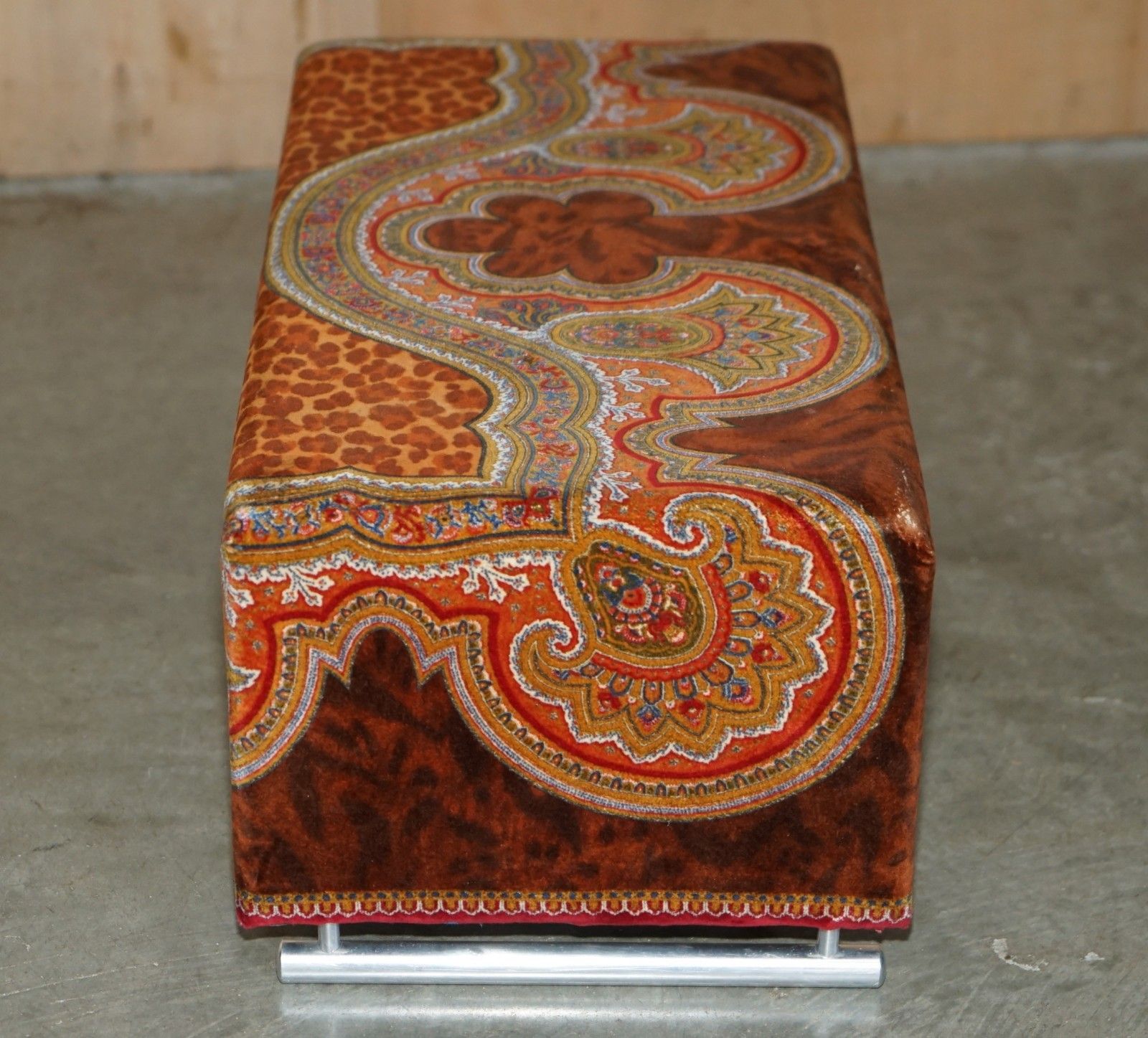 Pair Of Rrp £6,000 Versace Italy 2003 Ilian Rachov Designed Ottoman Footstools photo vintage