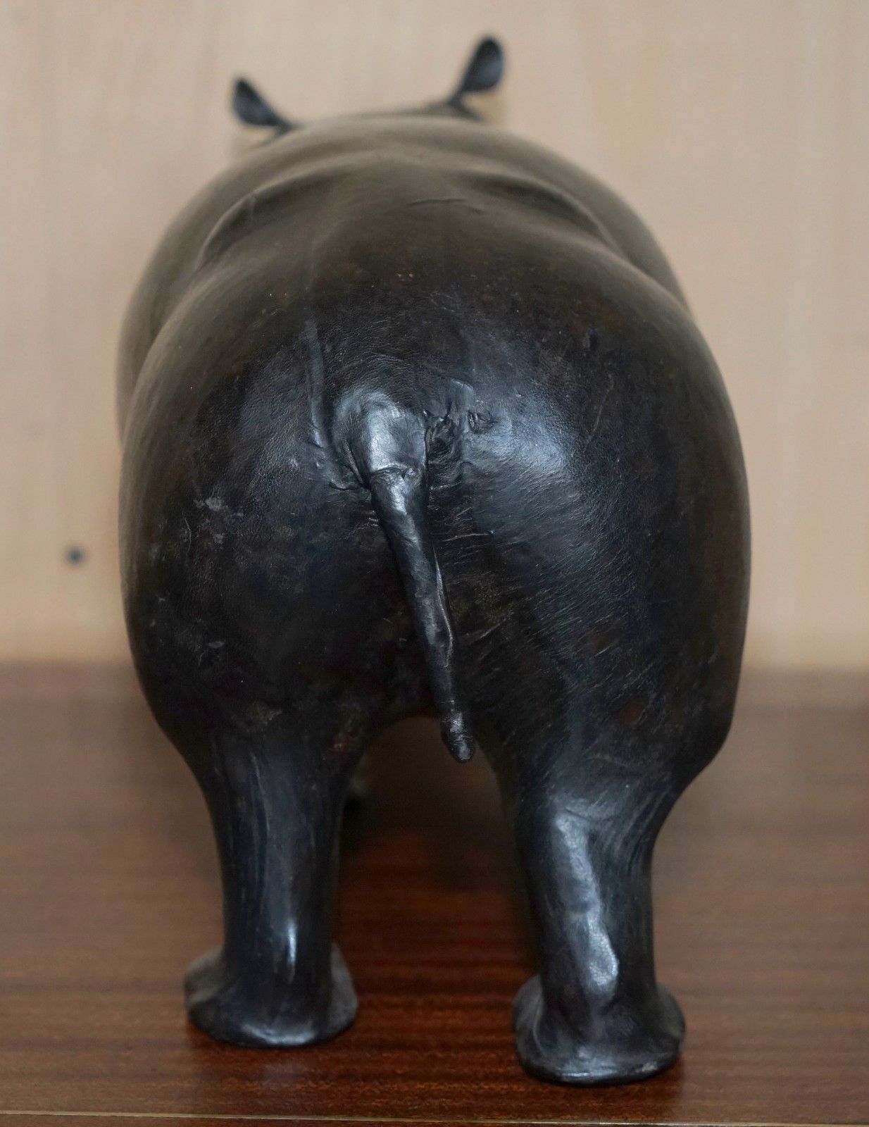 photo furniture Lovely Liberty's London Omersa Brown Leather Hippopotamus Footstool Hippo