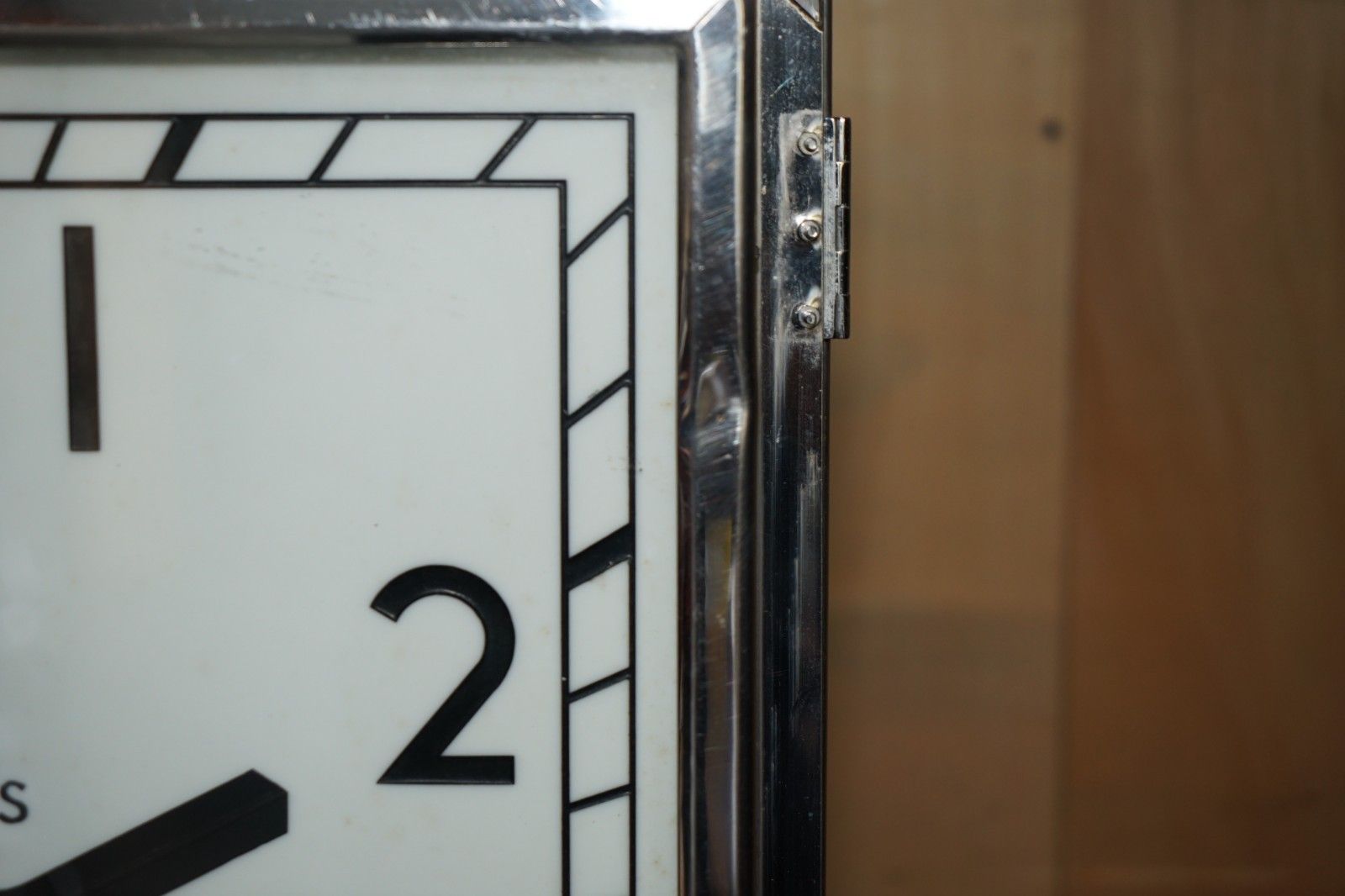 photo buy Huge 1920's Art Deco Chromium Plated Smiths Double Sided Ceiling Mounted Clock