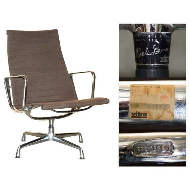 1 Of 3 Brown 1987 Vitra Eames Herman Miller Ea 116 Model Office Swivel Chairs