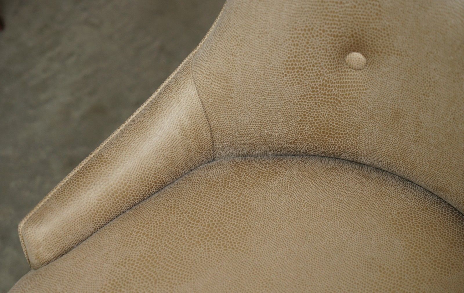 Eight Tim Gosling Designer Faux Shagreen Upholstered Suede Feel Dining Chairs photo vintage