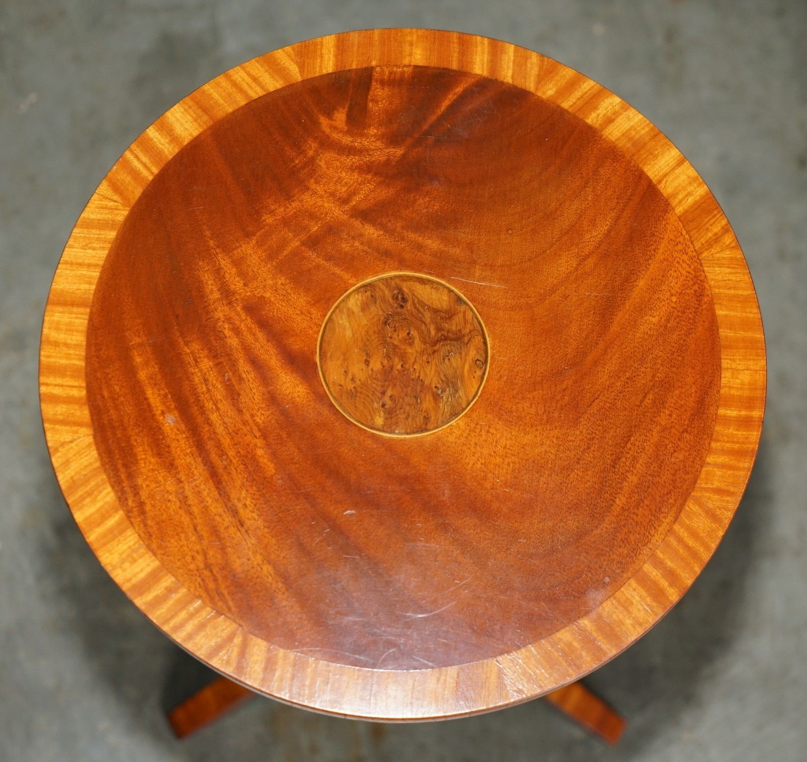 Pair Of Fully Restored Flamed Mahogany Pollard Oak Round Tripod Side End Tables photo Furniture