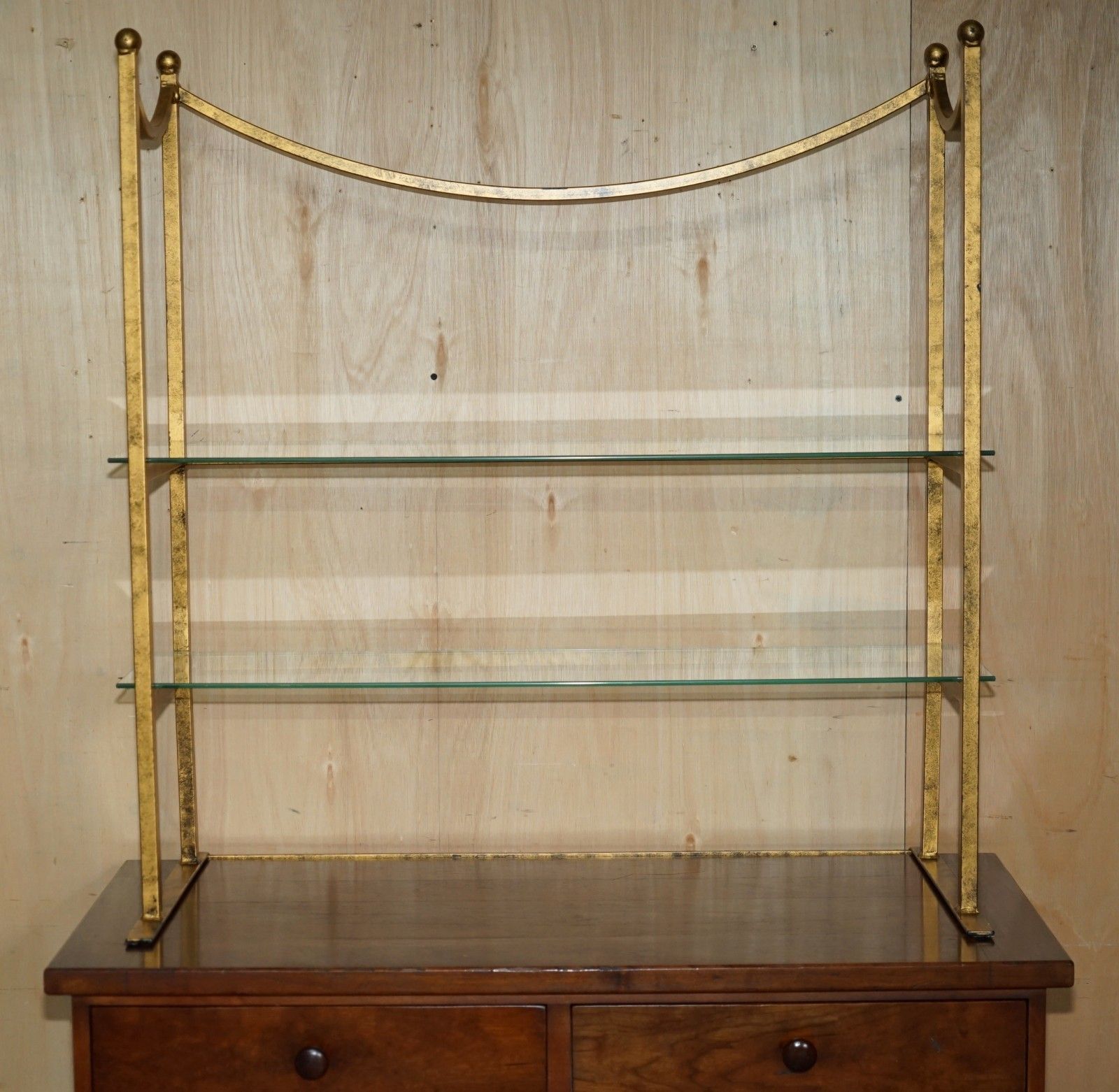 Stunning American Mid Century Modern Circa 1960's Mahogany & Brass Dry Bar photo vintage