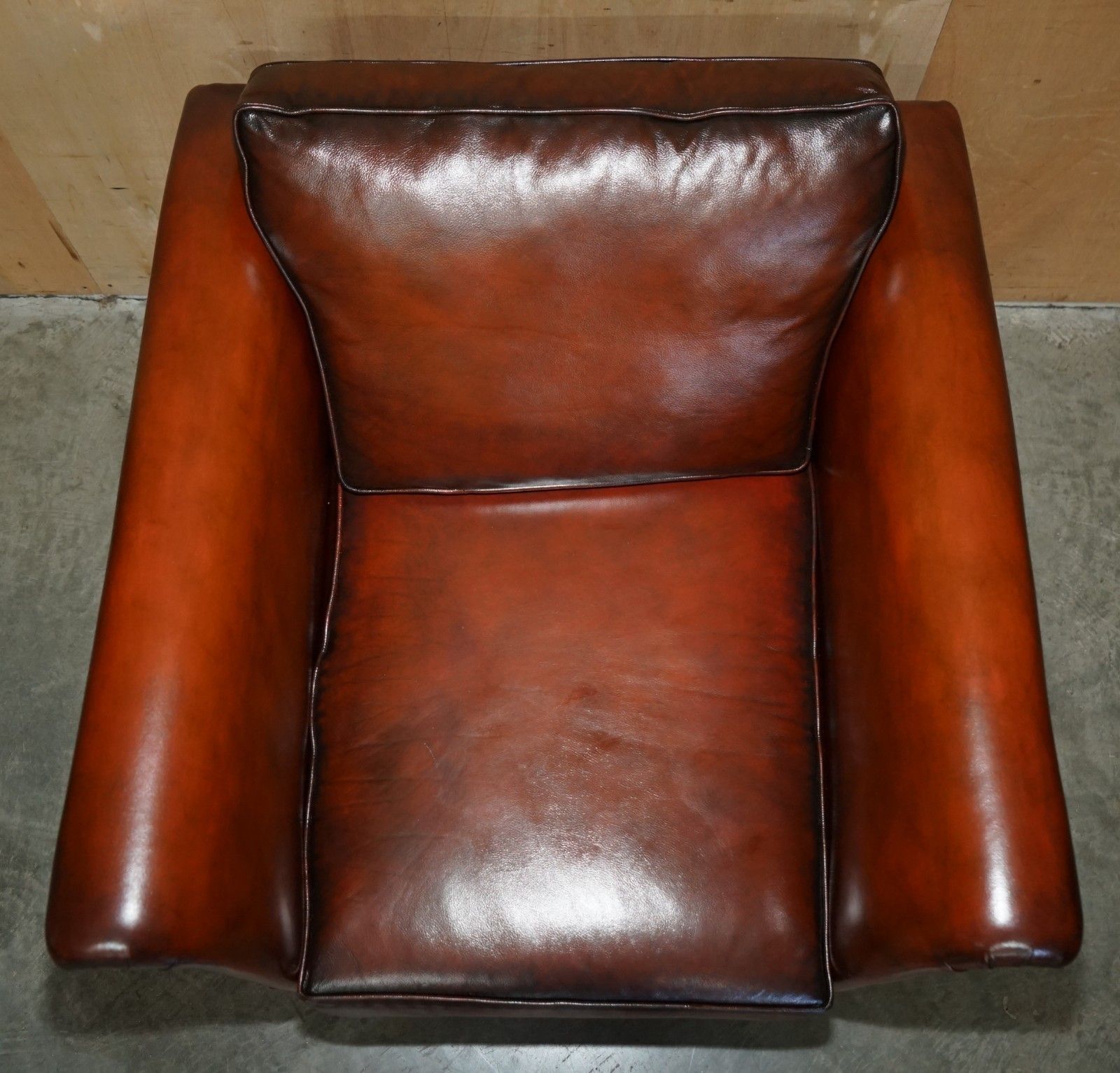Fully Restored Victorian Style Brown Leather Armchair With English Brass Castors photo Furniture