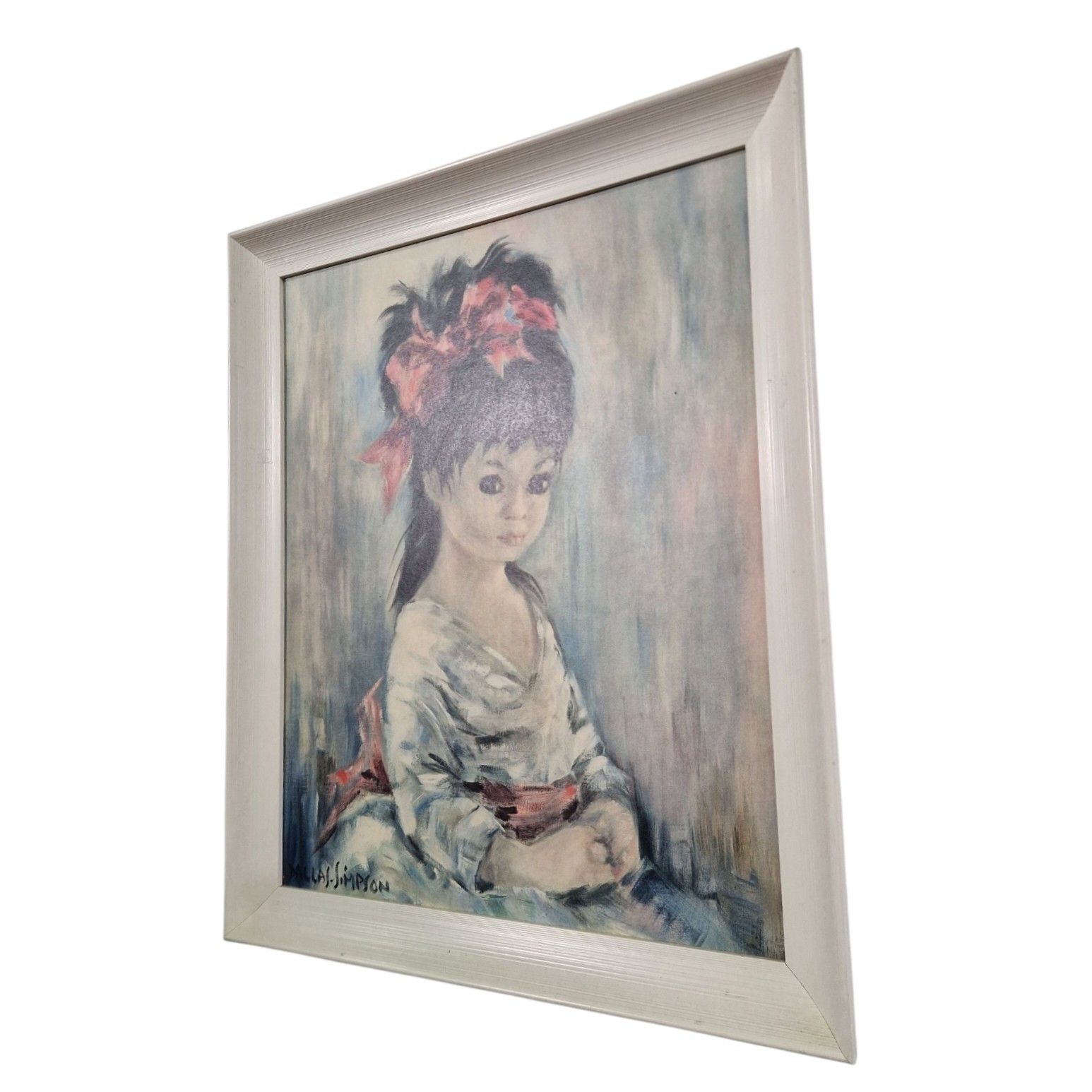 Dallas Simpson Vintage Retro Framed Print Girl 1960s 58 X 49cm Wall Art Picture photo 52.0