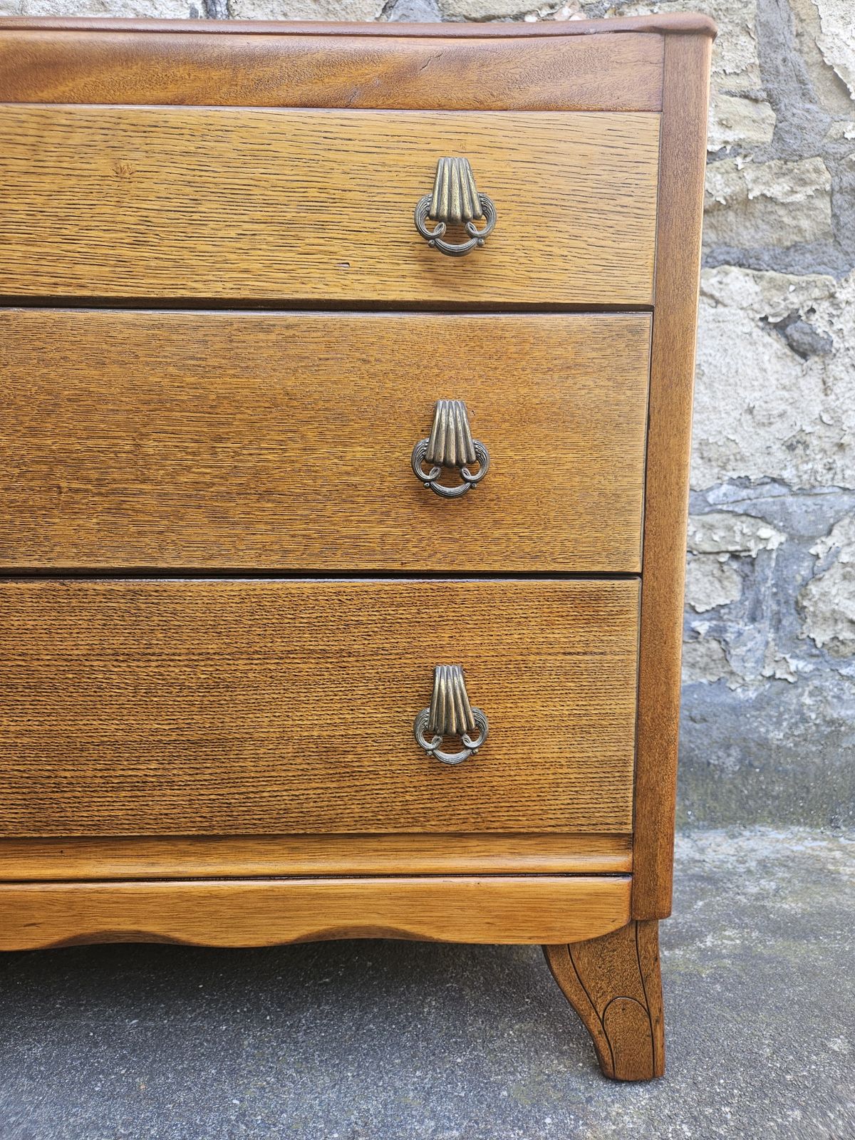 Vintage Lebus Chest Of Drawers Three Drawer Oak Cabinet Tallboy Super Proportions And Detailing photo vintage