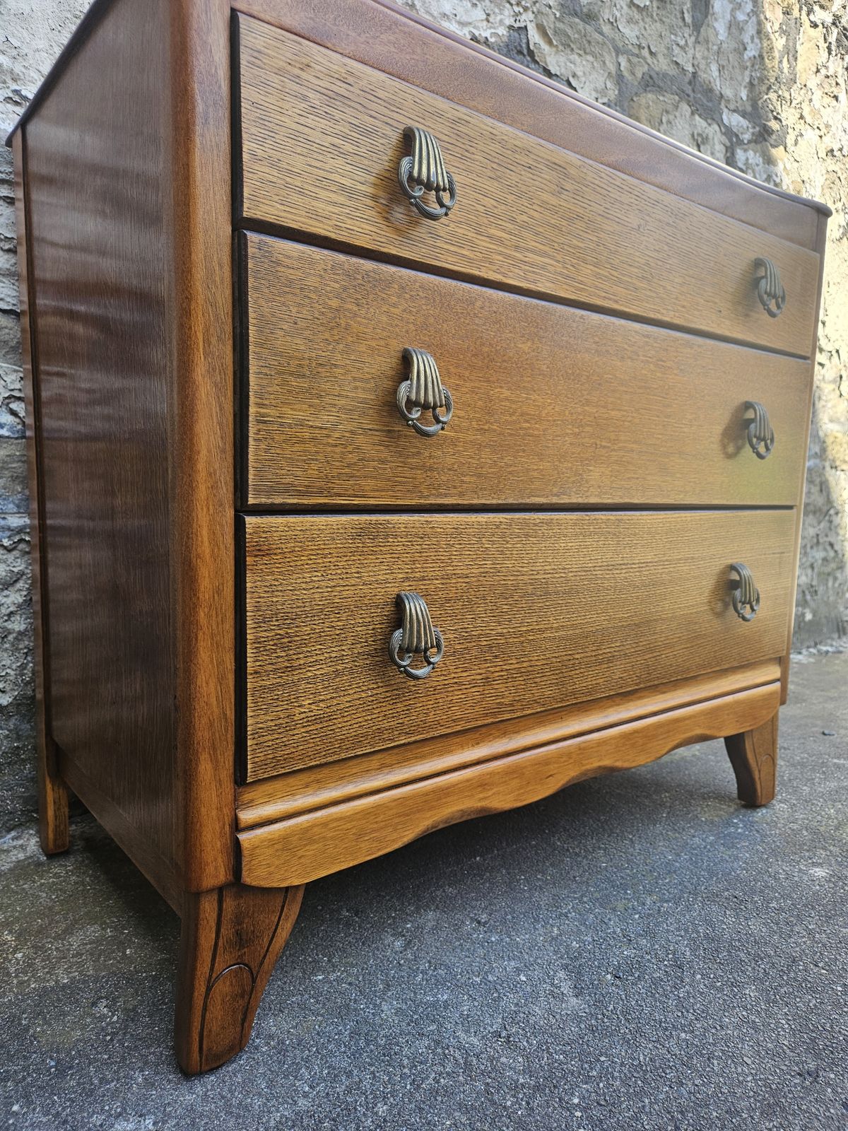 photo buy Vintage Lebus Chest Of Drawers Three Drawer Oak Cabinet Tallboy Super Proportions And Detailing