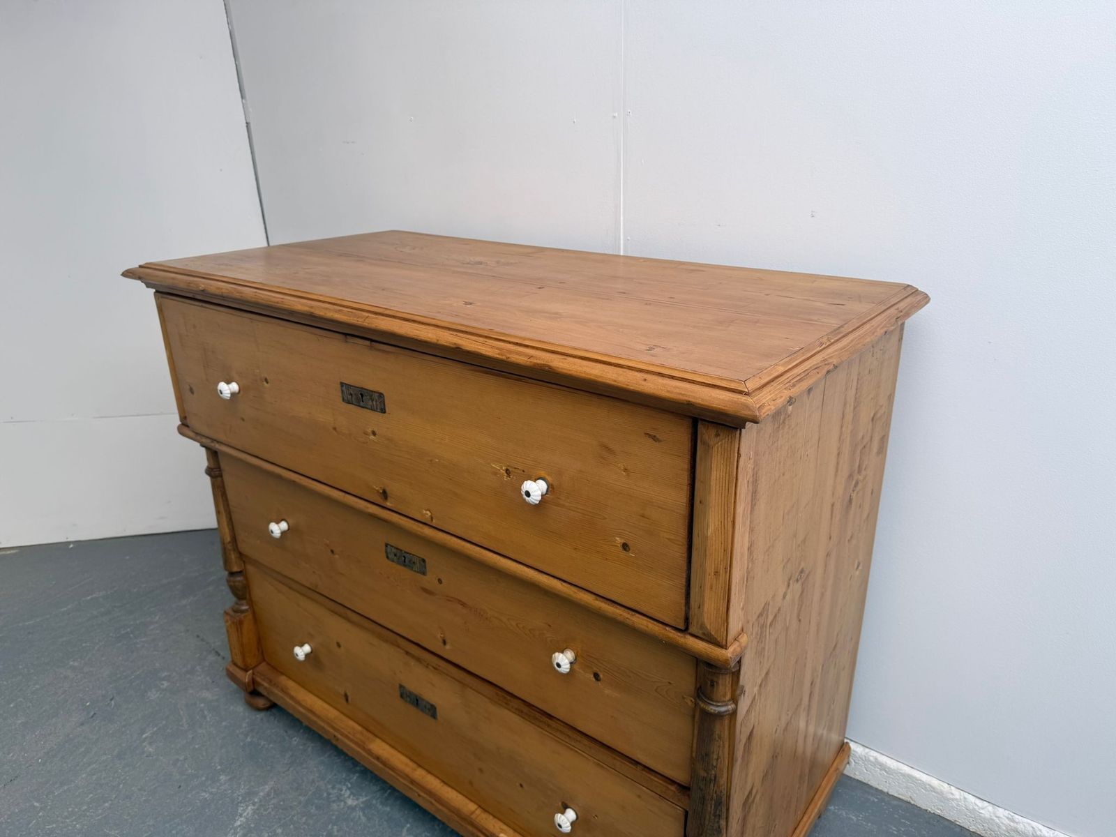 A Massive Victorian Pine Hungarian Waxed 3 Drawer Chest Of Drawers photo furniture