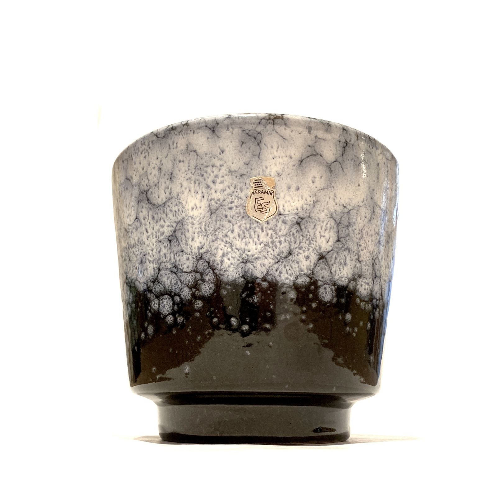Es Keramik Planter In Blue Fat Lava Glaze, 1970s West German Ceramic Plant Pot photo furniture