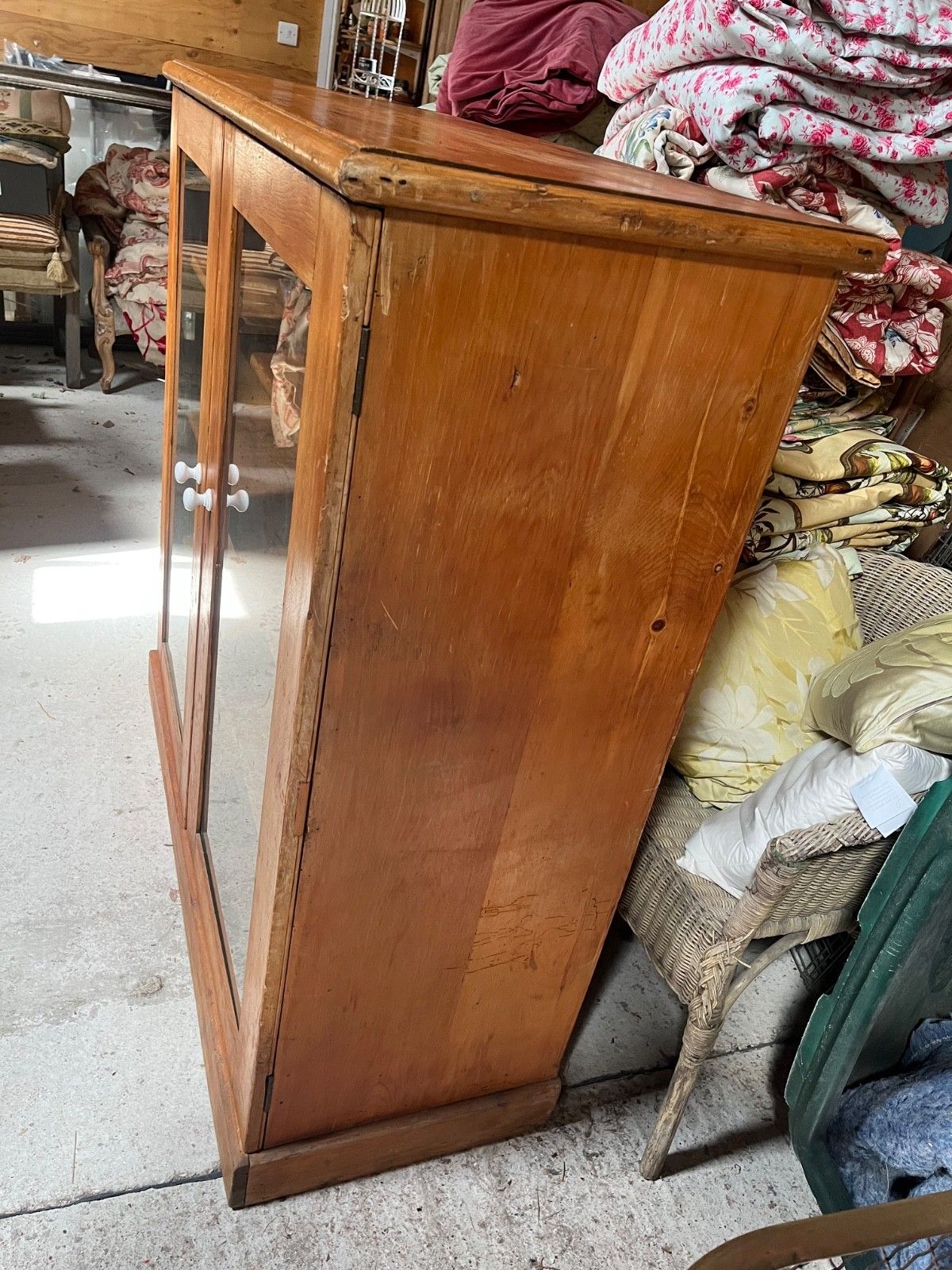 Antique/Vintage Glazed Pine Cupboard, Dresser Top, Bookcase Military Issue photo 168.0