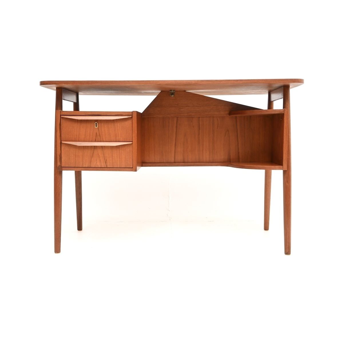 Danish Vintage Teak Desk By Gunnar Nielsen For Tibergaard photo 1625.0