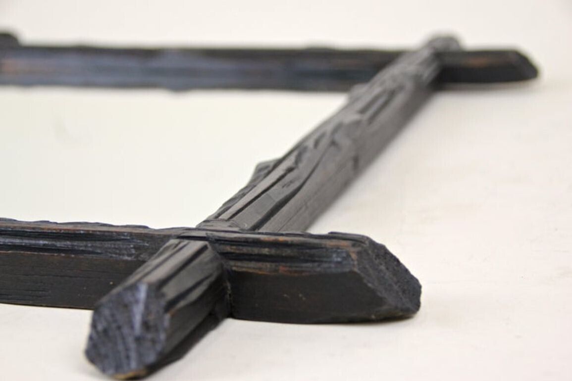 photo vinterior 19th Century Rustic Black Forest Wall Mirror   Hand Carved, Austria, Circa 1880