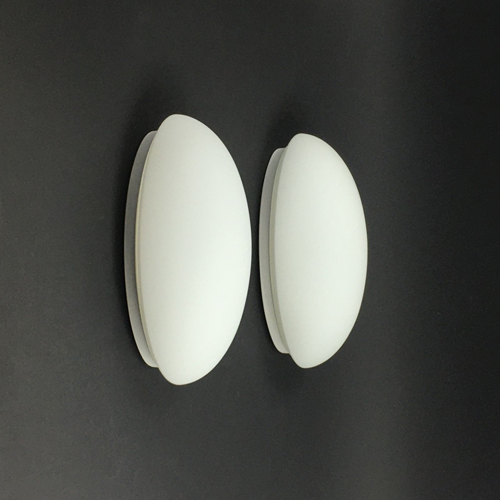 Pair Of Minimalist Opaline Glass Wall Lights From Limburg, Germany, 1970s/1980s photo furniture