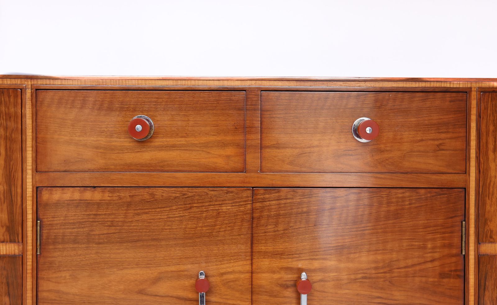 Art Deco Walnut & Sycamore Sideboard photo vintage