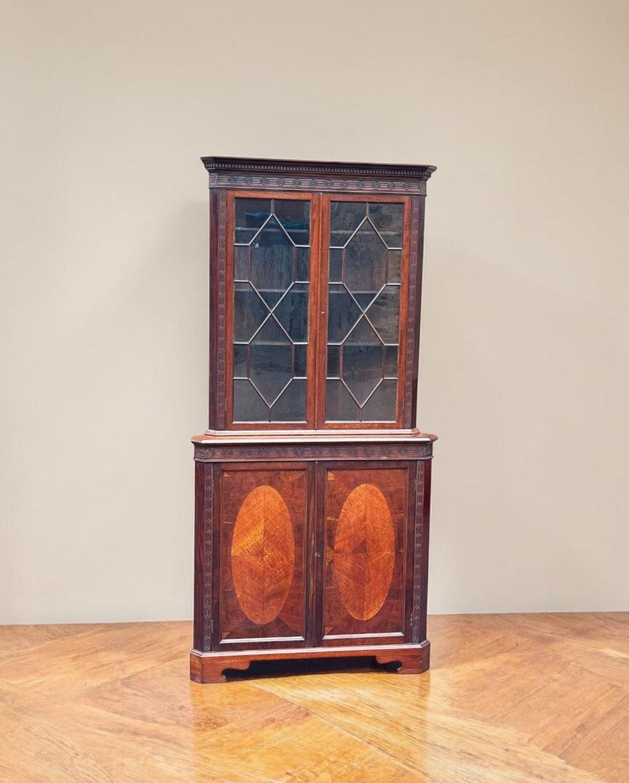 Edwardian Mahogany Corner Cabinet