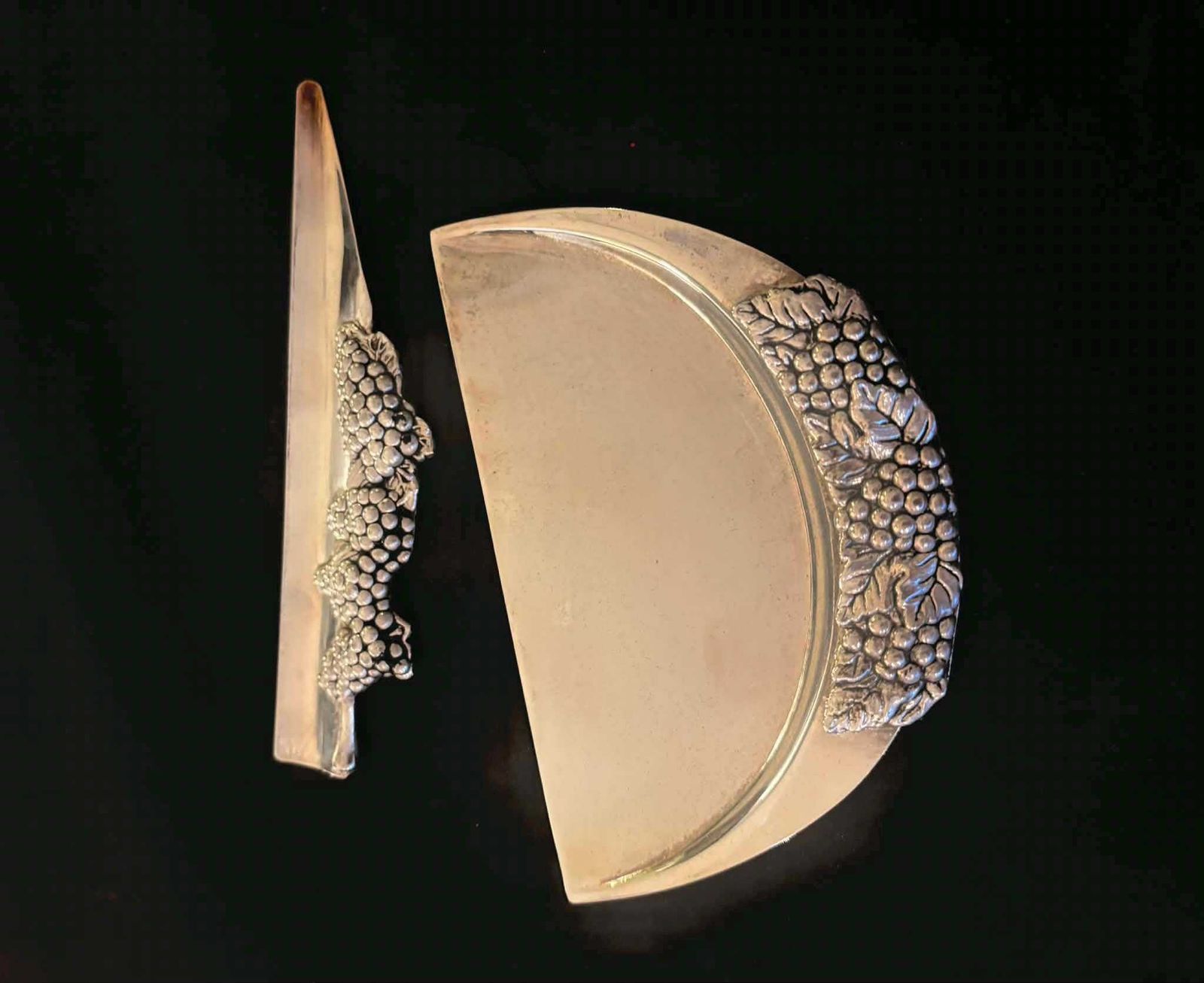 Crumb Catcher Table Shovel And Brush, French Tableware Service Pick Crumbs Silver Plated Brush Table Wedding Gift. photo vinterior
