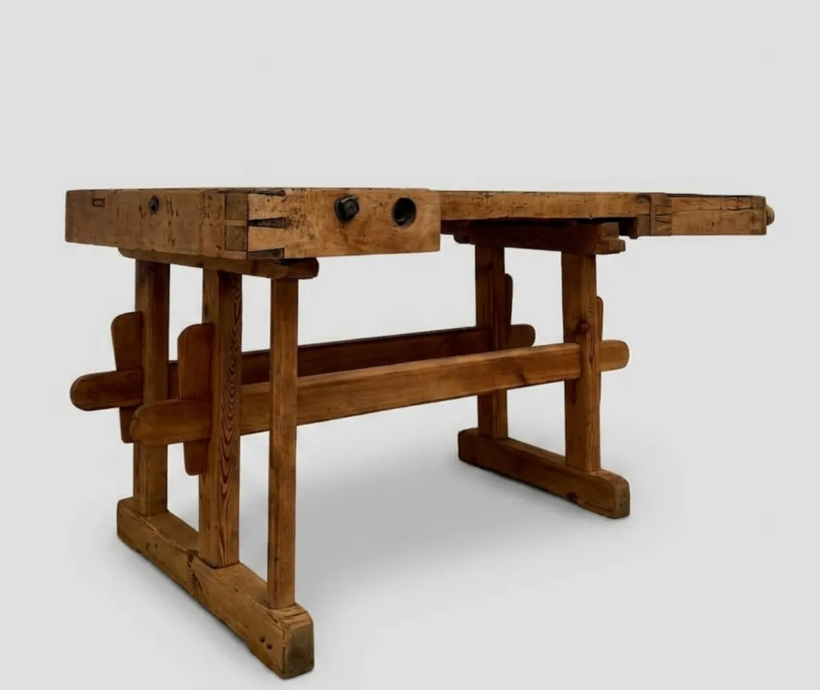 Werkbank Industrieel Vintage Houten Schrijnwerkersbank. photo buy