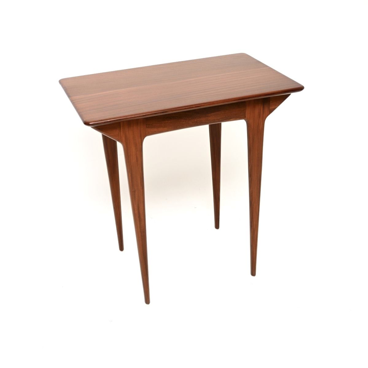 Vintage Solid Afromosia Side Table / Desk By John Herbert For Younger