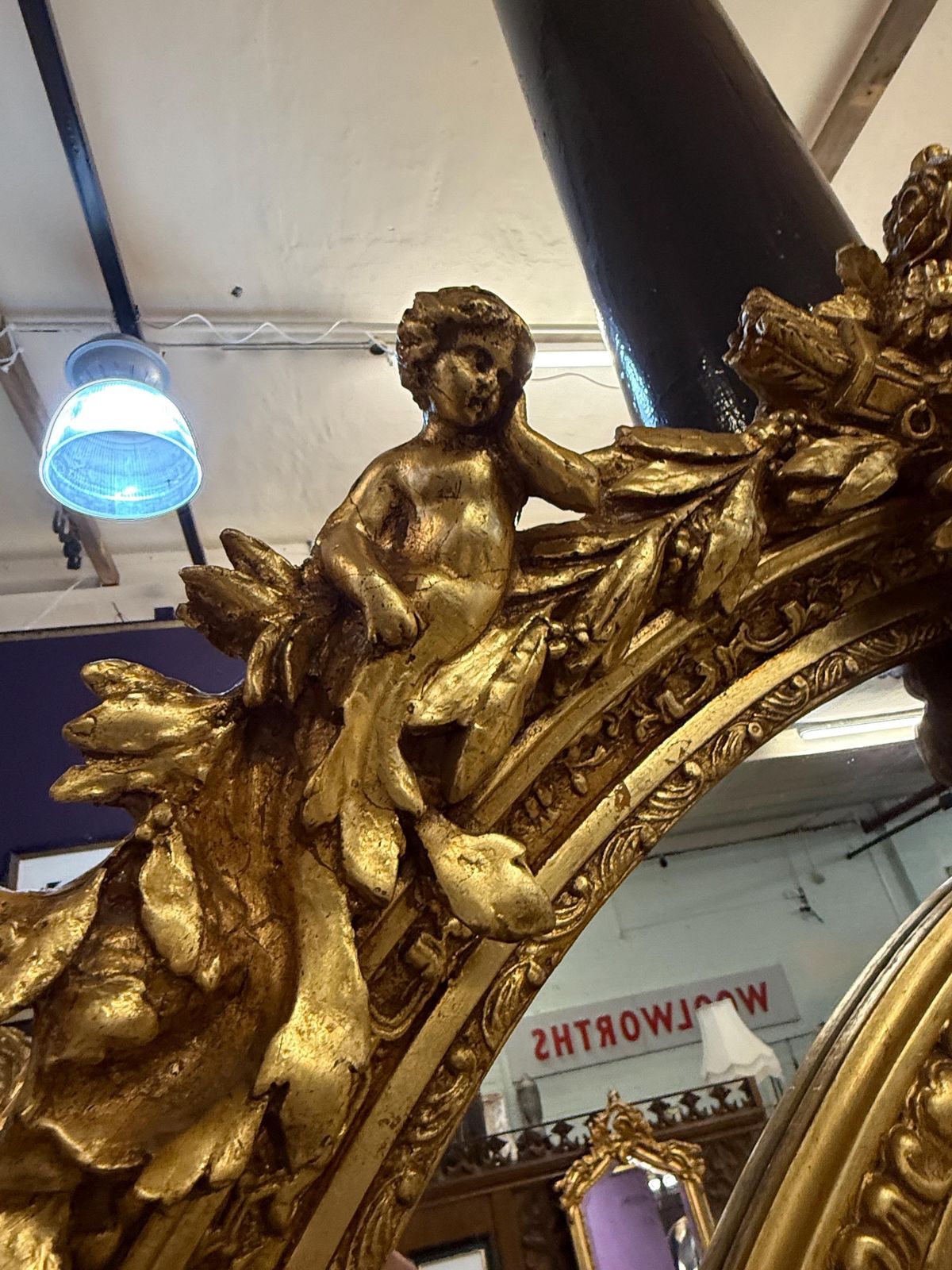 Grand Antique Style Gilded Mirror – Ornate French Rococo Design photo buy