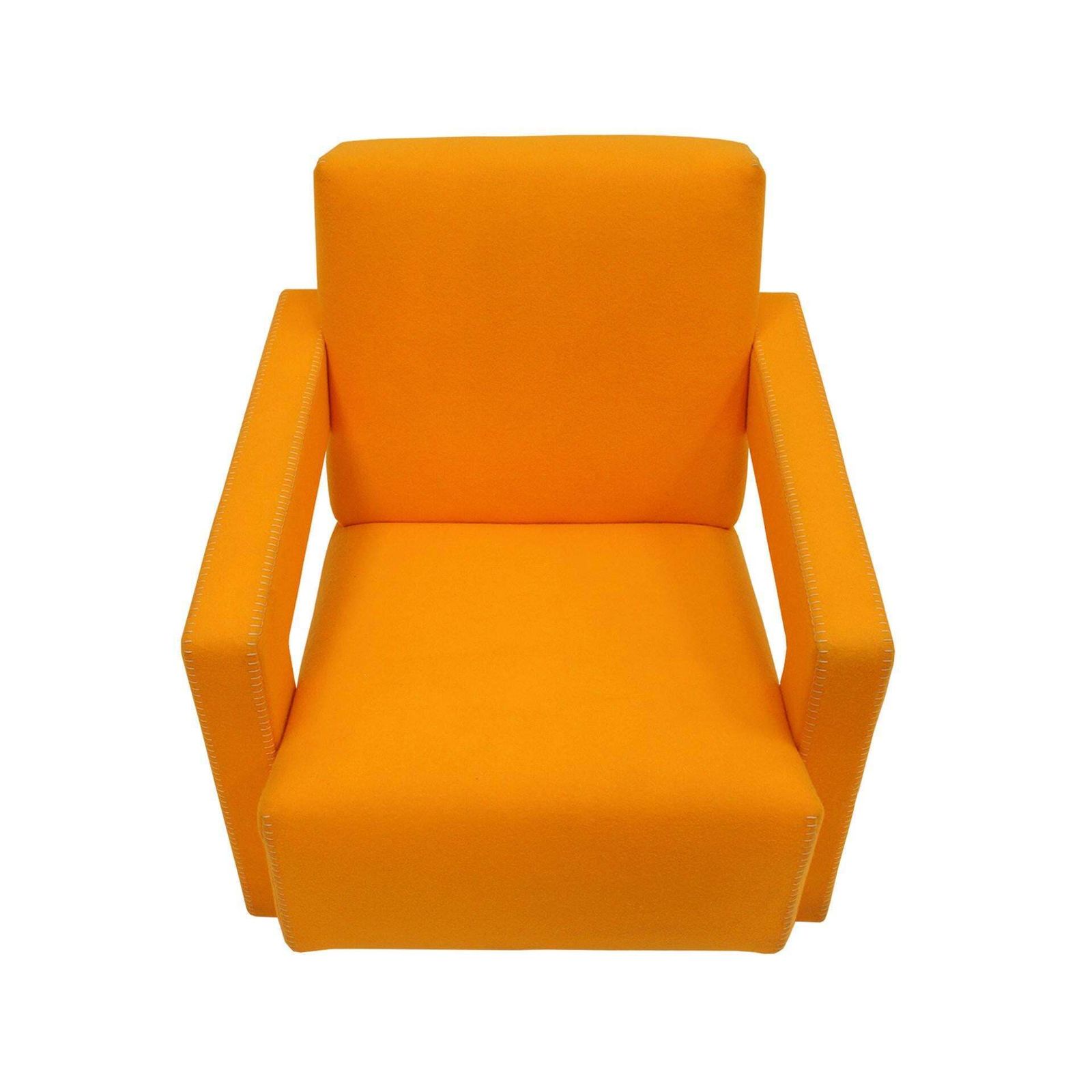 20th Century Thomas Rietveld Orange Wool Fabric Pair Of Utrecht Armchairs 1935 photo for sale