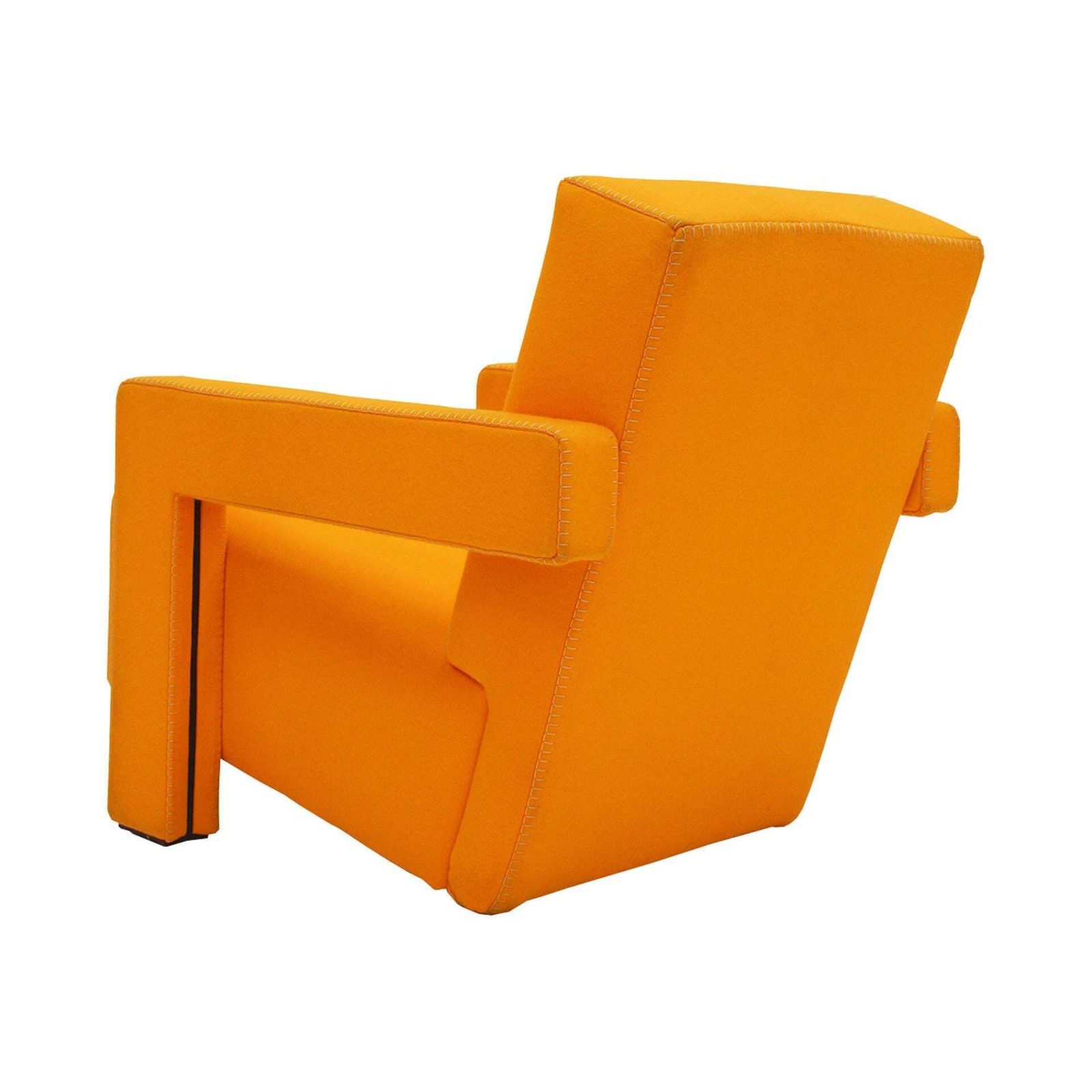 20th Century Thomas Rietveld Orange Wool Fabric Pair Of Utrecht Armchairs 1935 photo 7952.0