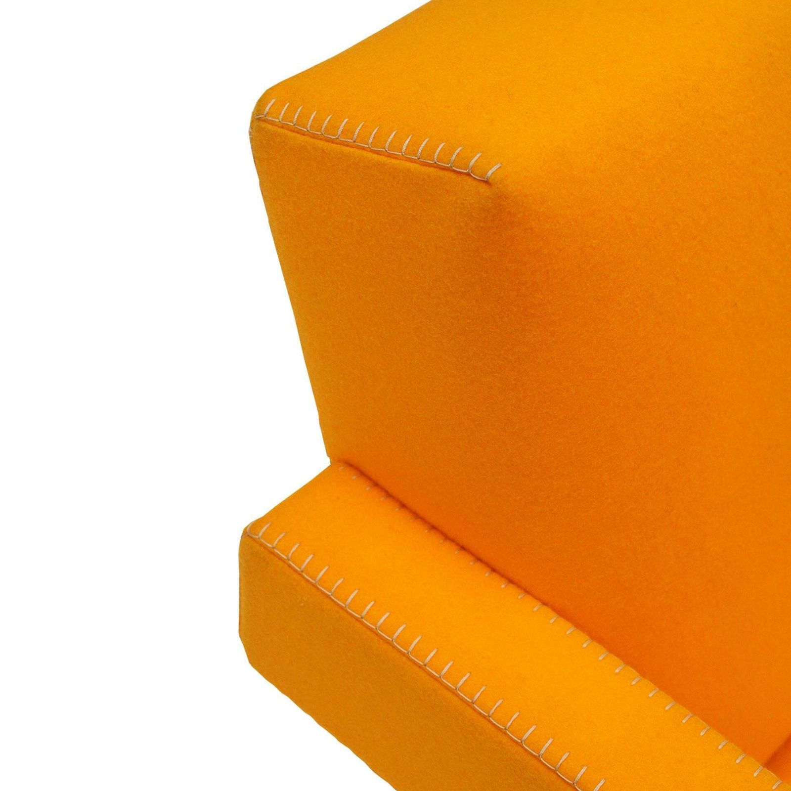 photo furniture 20th Century Thomas Rietveld Orange Wool Fabric Pair Of Utrecht Armchairs 1935