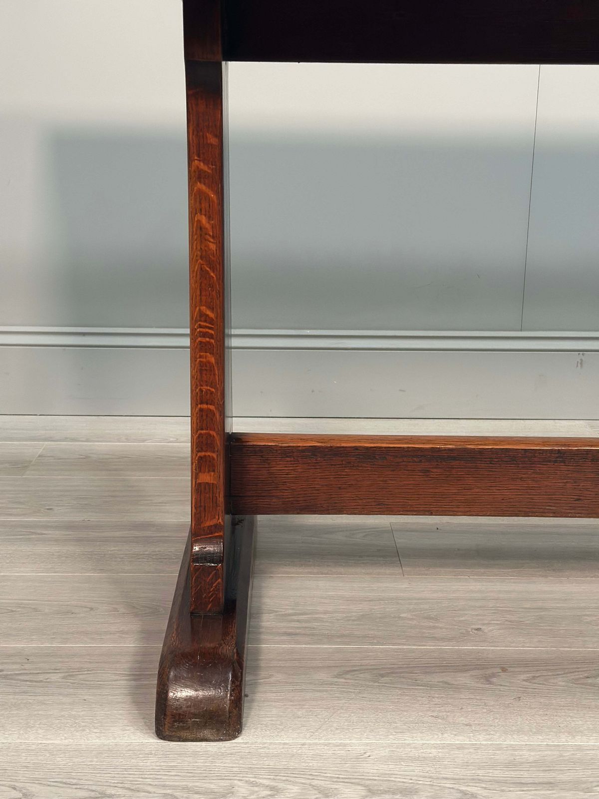 Large Military Arts & Crafts Oak Refectory Table photo for sale