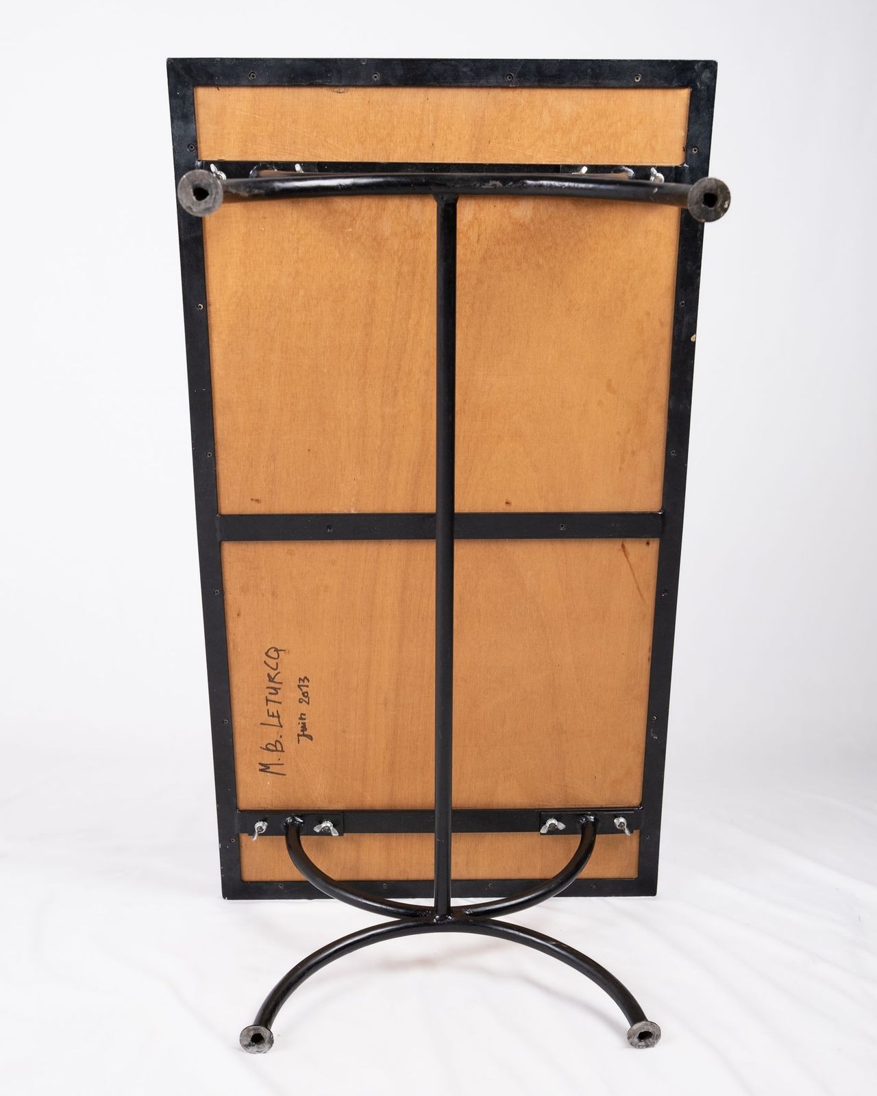 photo buy Coffee Table In Wrought Iron And Glazed Ceramic Tiles, France, 2013