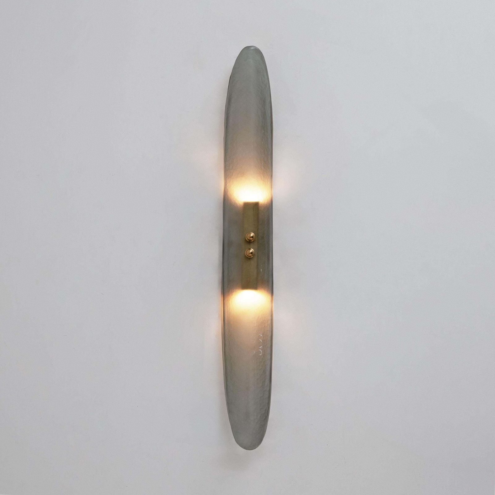 Pair Of Fontana Arte Style Mid Century Modern Aqua Green Murano Glass Sconces photo Lighting