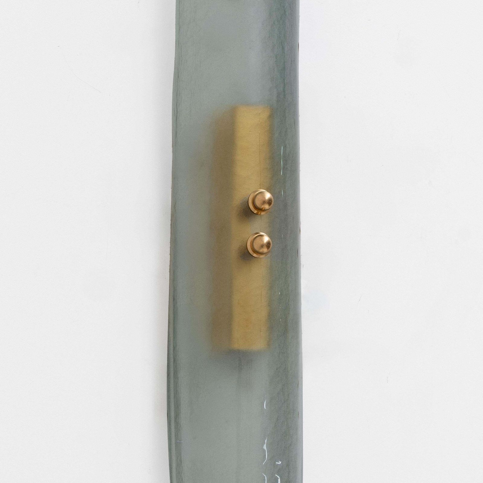 Pair Of Fontana Arte Style Mid Century Modern Aqua Green Murano Glass Sconces photo vinterior