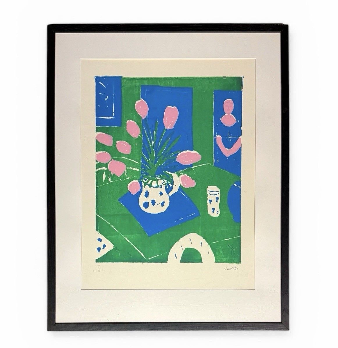 Pink Tulips, Screenprint By Paul Crotto (1922 2016) Limited Edition, 7/22 C.1970