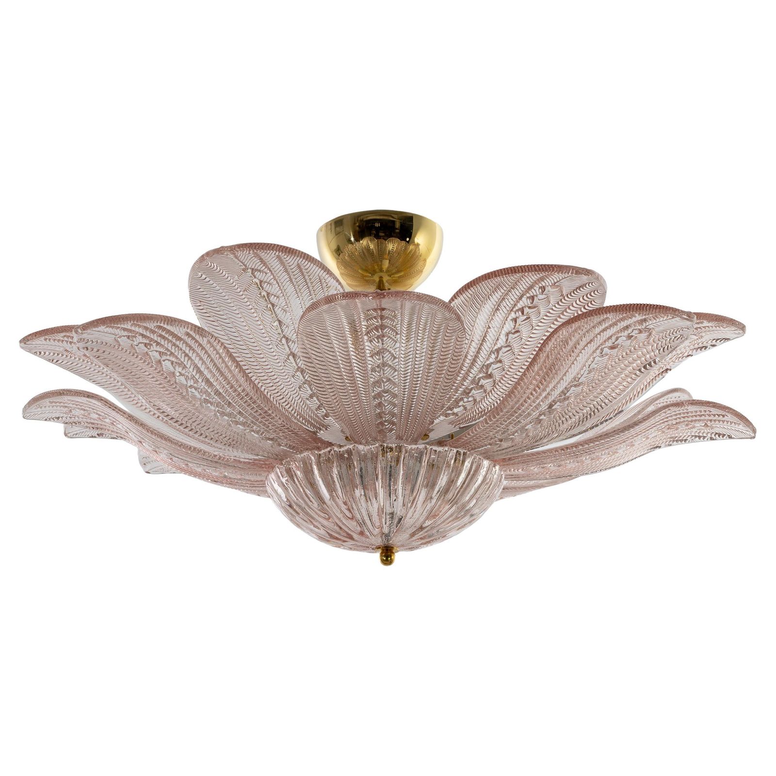 Mid Century Modern “Margherita Rosa” Murano Glass Ceiling Light
